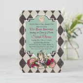 Alice in Wonderland Baby shower Invitation Kaart (Staand voorkant)