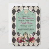Alice in Wonderland Baby shower Invitation Kaart (Voorkant)