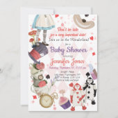 Alice in Wonderland Baby shower Invitation Kaart (Voorkant)