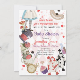 Alice in Wonderland Baby shower Invitation Kaart