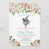 Alice in Wonderland Baby shower Invitation Kaart (Voorkant / Achterkant)
