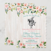 Alice in Wonderland Baby shower Invitation Kaart (Voorkant / Achterkant)