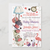 Alice in Wonderland Baby shower Invitation Kaart (Voorkant)
