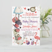 Alice in Wonderland Baby shower Invitation Kaart (Staand voorkant)