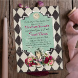 Alice in Wonderland Baby shower Invitation Kaart<br><div class="desc">Gooi de meest gekke onbruik feestjes met deze merkwaardige Alice in Wonderland uitnodiging. Zelfs de koningin van het hart zou haar hoofd over deze dingen verliezen.</div>