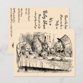 Alice in Wonderland Baby shower Invitation Kaart (Voorkant / Achterkant)