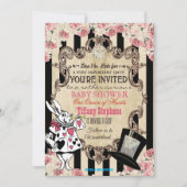 Alice in Wonderland Baby shower Invitation Kaart (Voorkant)