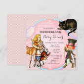 Alice in Wonderland Baby shower Kaart (Voorkant / Achterkant)