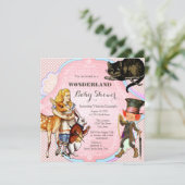 Alice in Wonderland Baby shower Kaart (Staand voorkant)