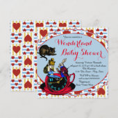 Alice in Wonderland Baby shower Kaart (Voorkant / Achterkant)