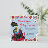 Alice in Wonderland Baby shower Kaart (Staand voorkant)