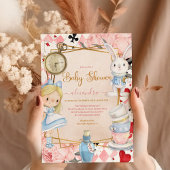Alice in Wonderland Baby shower Kaart