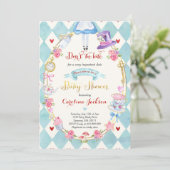 Alice in Wonderland Baby shower Kaart (Staand voorkant)