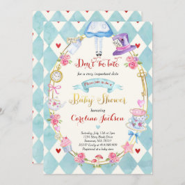 Alice in Wonderland Baby shower Kaart