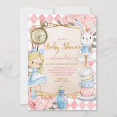 Alice in Wonderland Baby shower Kaart (Voorkant)