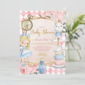 Alice in Wonderland Baby shower Kaart (Staand voorkant)