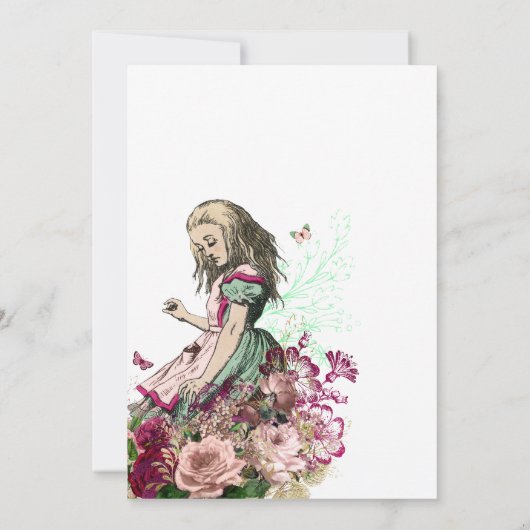Alice in Wonderland Baby shower Kaart (Achterkant)