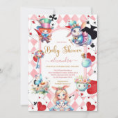 Alice in Wonderland Baby shower Kaart (Voorkant)