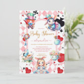 Alice in Wonderland Baby shower Kaart (Staand voorkant)