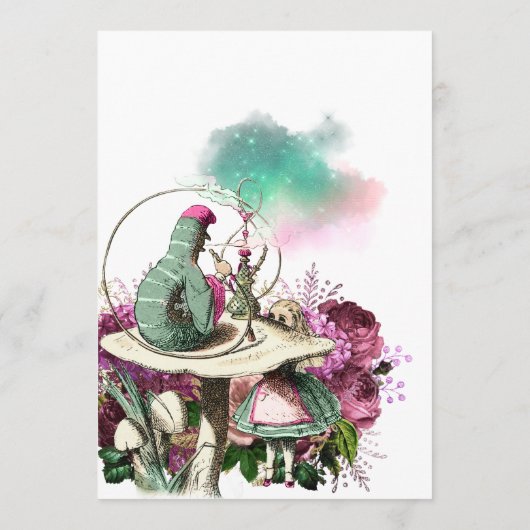 Alice in Wonderland Baby shower Mam Advice Advieskaart (Achterkant)