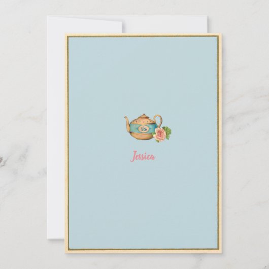 Alice in Wonderland baby shower nodigblauw uit Kaart (Achterkant)