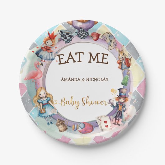 Alice in wonderland baby shower Papier Bord (Voorkant)
