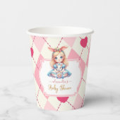 Alice in Wonderland Baby shower Papieren Bekers (Achterkant)