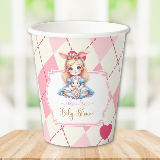 Alice in Wonderland Baby shower Papieren Bekers