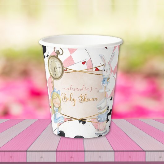 Alice in Wonderland Baby shower Papieren Bekers