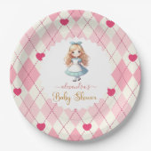 Alice in Wonderland Baby shower Papieren Bordje (Voorkant)
