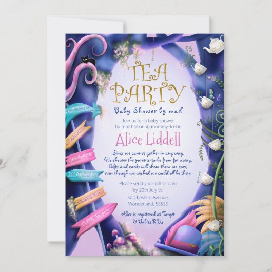 Alice in Wonderland, baby shower per post Kaart (Voorkant)