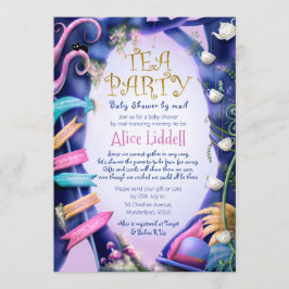 Alice in Wonderland, baby shower per post Kaart