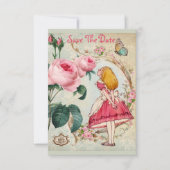 Alice in Wonderland Baby shower Save the Date (Voorkant)