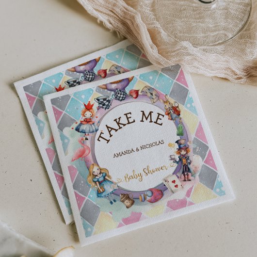 Alice in wonderland baby shower servet