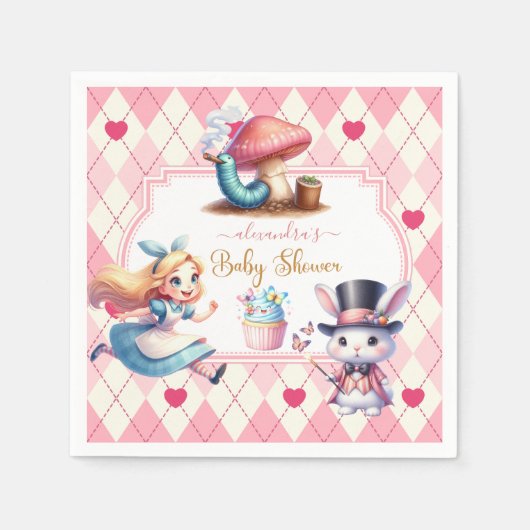 Alice in Wonderland Baby shower Servet (Voorkant)