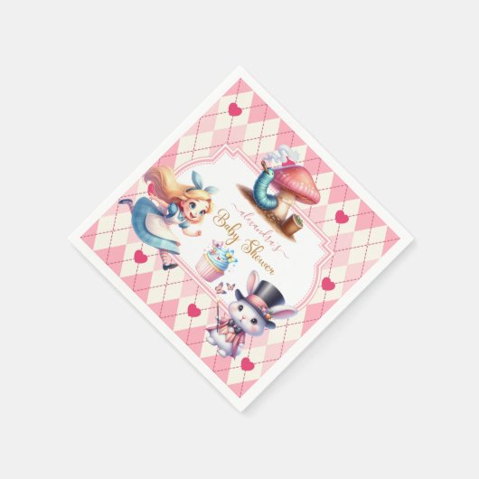 Alice in Wonderland Baby shower Servet (Hoek)