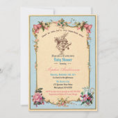 Alice in Wonderland Baby shower Sip and See blauw Kaart (Voorkant)