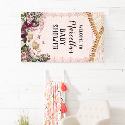 Alice in Wonderland Baby shower Spandoek (Insitu)