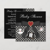 Alice in Wonderland Baby shower Tea Party Black Kaart (Voorkant / Achterkant)