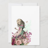 Alice in Wonderland Baby shower Tea Party Kaart (Achterkant)