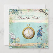  Alice in Wonderland Baby shower Tea Party Kaart (Voorkant)