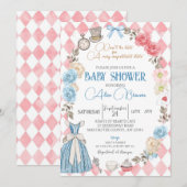 Alice in Wonderland, Baby shower Tea Party Kaart (Voorkant / Achterkant)