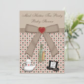 Alice in Wonderland Baby shower Tea Party Kaart (Staand voorkant)
