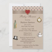 Alice in Wonderland Baby shower Tea Party Kaart (Achterkant)