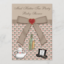 Alice in Wonderland Baby shower Tea Party Kaart