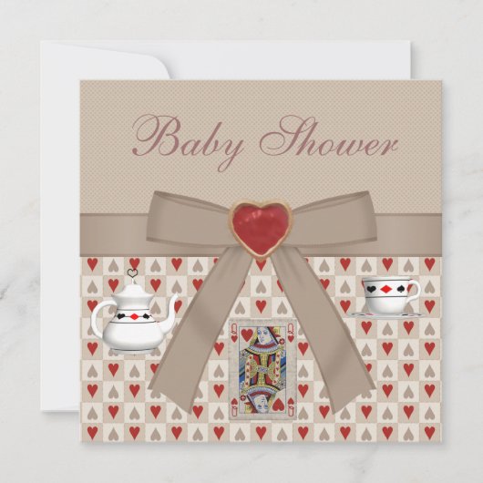 Alice in Wonderland Baby shower Tea Party nodigt u Kaart (Voorkant)