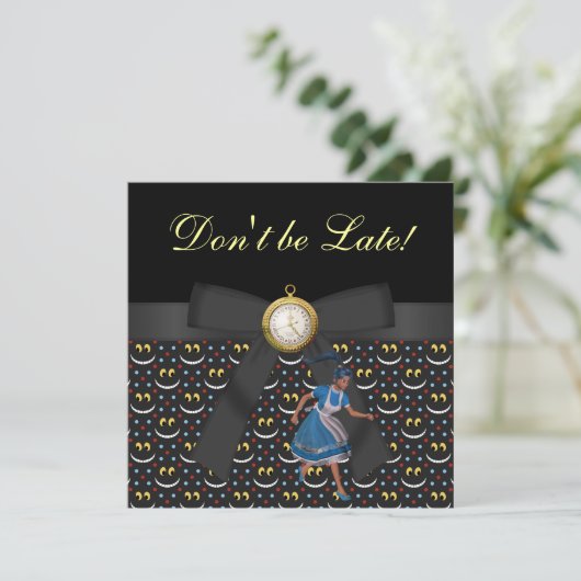 Alice in Wonderland Baby shower Tea Party nodigt u Kaart (Staand voorkant)