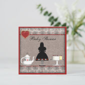 Alice in Wonderland Baby shower Tea Party nodigt u Kaart (Staand voorkant)