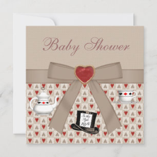 Alice in Wonderland Baby shower Tea Party nodigt u Kaart