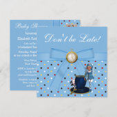 Alice in Wonderland Baby shower Tea Party nodigt u Kaart (Voorkant / Achterkant)